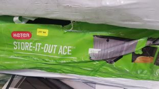 (R12) Garden. 1 X Keter Store It Out Ace (L145.5 X W82 X D123cm) RRP £145