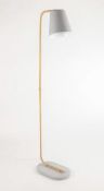 (R6D) 5 Items. 1 X Concrete Floor Lamp, 1 X Moroccan Table Lamp, 1 x Chrome & Velvet Table Lamp, 1
