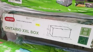 (R12) Garden. 1 X Keter Ontario XXL Box 870L (H86 X W147 X D83cm) RRP £335