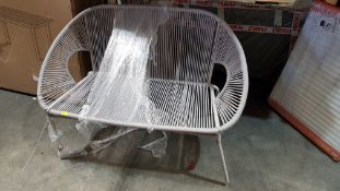 (R10B) 1 X Garden Twin Seat Grey (Paint Damage Front Left Leg)