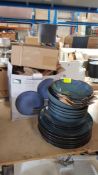 (R5D) 18 Piece Reactive Glaze Blue Stoneware Dinner Set