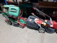 (R1J) 4 Items. 1 X Sovereign 18V Cordless Lawnmower, 1 X Sovereign Corded Lawnmower, 1 X Qualcast C
