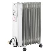 (R2L) 2 Items. 1 X Stylec 9 Fin Oil Radiator Heater 2000W & 1 X Stylec Black Glass Panel Heater 220