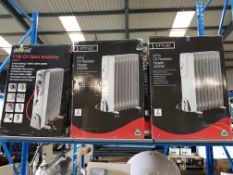 (R2H) 3 Items. 2 X Stylec 9 Fin Oil Radiator & 1 X Mistral 9 Fin Oil Filled Radiator 2000W