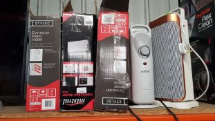 (R12A) Heating. 5 Items. 2 X Stylec Convection Heater 2000W, 1 X Mistral Convection Heater 2000W, 1
