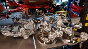(R15G) Lighting. 8 X Mixed Plate / Swirl Ceiling Lights Chrome