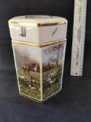 Pointers of London Hunting Scene Biscuit Barrel.