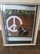 Retro Ban The Bomb type Framed Print.