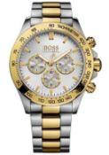 Hugo Boss 1512960 Men's Ikon Two Tone Gold & Silver Bracelet Chronograph Watch