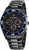 Emporio Armani Ar1429 Men's Black Ceramica Chronograph Watch
