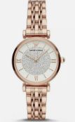 Emporio Armani Ar11244 Ladies Gianni T-Bar Rose Gold Quartz Designer Watch