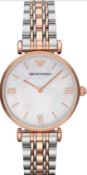 Emporio Armani Ar1683 Ladies Gianni T-Bar Two-Tone Bracelet Quartz Watch
