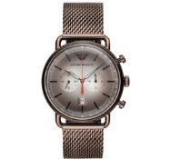Emporio Armani Ar11169 Men's Brown Mesh Band Chronograph Watch