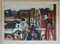 Vintage Painting Oil On Board City Tavistock Street WC2 Signed Hutchinson 1961 Vintage Painting