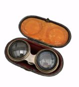 Antique Pair Field & Marine Achromatic Day & Night Binoculars In Leather Case Antique Pair Field &