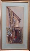 Antique Art Watercolour Painting A Little Piece of Worcester Antique Art Watercolour Painting A