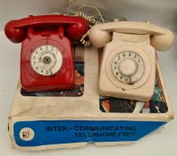 Vintage 2 BT Telephones 1 Red 1 Cream & Toy Telephone Set     Vintage 2 BT Telephones 1 Red 1