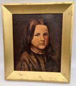 Antique Art Decorative Painting Oil On Board Girl Framed Art Painting Oil On Board Girl Framed.