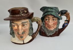 Vintage 2 Royal Doulton Character Jugs Complete Angler and Rip Van Winkle Vintage 2 Royal Doulton