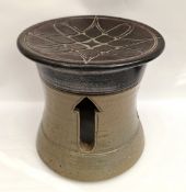 Vintage African Studio Pottery Stool Signed Danlami 1979 Vintage African Studio Pottery Stool Signed