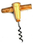 Pocket Wooden Handled Corkscrew Collectable     Pocket Wooden Handled Corkscrew Collectable Measures