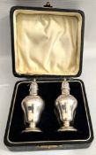 Antiques Sterling Silver Pepper Pots in Presentation Case Hallmarked Birmingham 1914 Antiques
