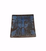 Gothic Style Terracotta Blue Glaze Green Man Tile Gothic Style Terracotta Blue Glaze Green Man