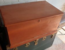 Antique Painted Pine Chest     Antique Painted Pine Chest.Measures 32 inches by 16 inches by 19
