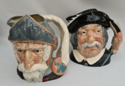 Vintage 2 Large Royal Doulton Character Jugs Sancho Panca and Don Quixote Vintage 2 Large Royal
