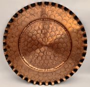 Vintage Fantasy Hand Wrought Copper Tray     Vintage Fantasy Hand Wrought Copper Tray.Stamped on the