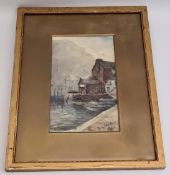 Antique Art Watercolour Nautical Picture Signed Lower right     Antique Art Watercolour Nautical