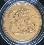 2011 UK Elizabeth II Gold Half Sovereign in Capsule