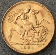 1931 SA Gold Sovereign George V Pretoria Mint in Capsule High Grade