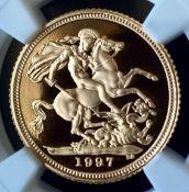 UK 1997 Gold Proof Half Sovereign NGC PF 69 ULTRA CAMEO in Slab Capsule