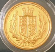 2002 Elizabeth II Shield Back UK Gold Half Sovereign in Capsule