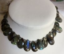 266 ct Labradorite faceted drops drilled