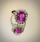 Rare 4.77Ct Natural Ruby Ring Old Burmese Unheated/Untreated/Diamonds & 18k Gold