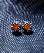 Ethiopian fire opal 925 silver earrings.
