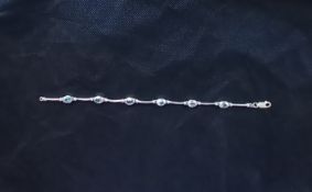 Blue Topaz 925 silver rub over bracelet.