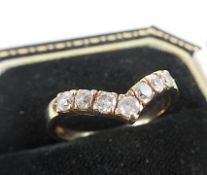 14Kt 0.5 ct diamond wishbone ring