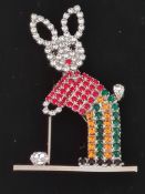 Vintage Butler And Wilson Crystal Rabbit Golfer Brooch