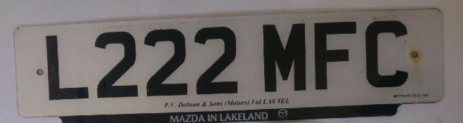 Private Personalised Number Plate L222 MFC on Retention Ideal Gift