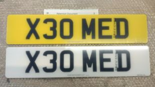X30 MED Private Personalised Number Plate on Retention Ideal Gift