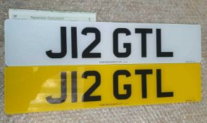 J12 GTL Private Personalised Number Plate on Retention Ideal Gift