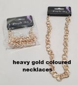 48 heavy gold coloured necklaces all