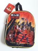 36 X BRAND NEW OFFICIAL INCREDIBLES JUNIOR BACKPACKS IN BAGS WITH TAGS