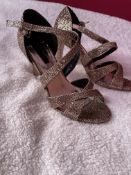 Gold glitter sandals