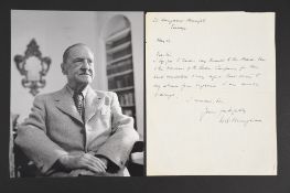 William Somerset Maugham (1874 - 1965) Original Handwritten, Signed letter.