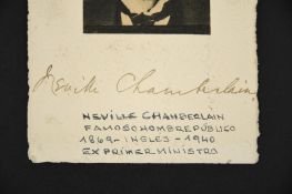 Neville Chamberlain (1869 - 1940) Original Signed postcard.