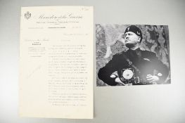Benito Mussolini (1883 - 1945) Rare Document with Original Signature dated 1926.